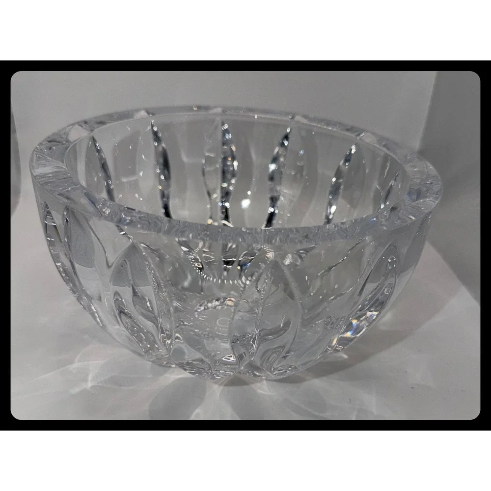 Rogaska Crystal Bowl Home Decor Clear Cut Glass Centerpiece Dish